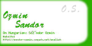 ozmin sandor business card